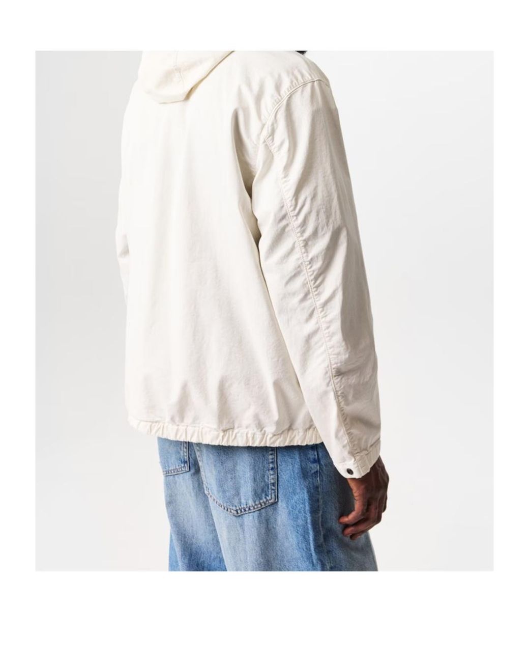 Stone Island White Supima Cotton Twill Jacket for men