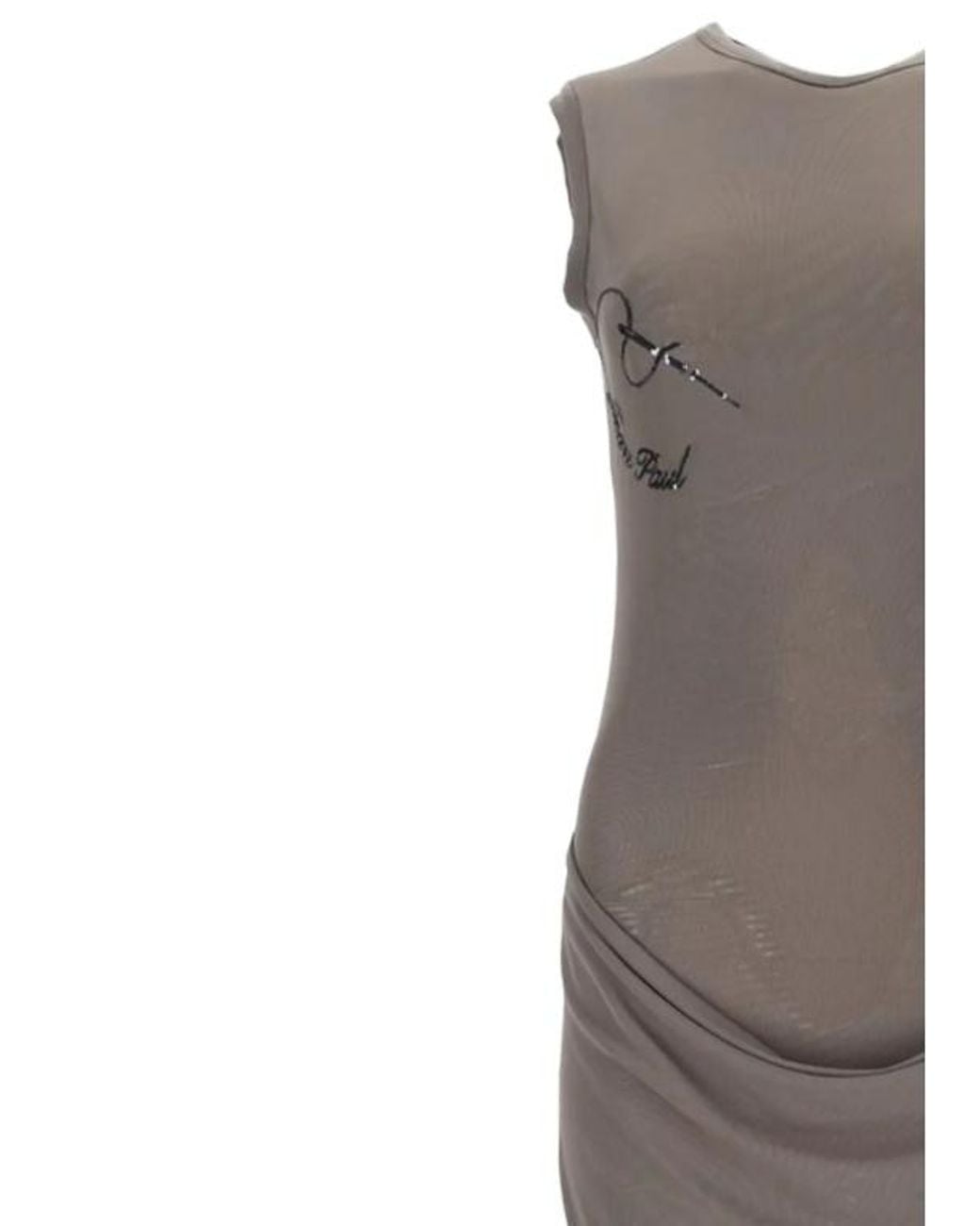 Jean Paul Gaultier Gray Draped Maxi Dress