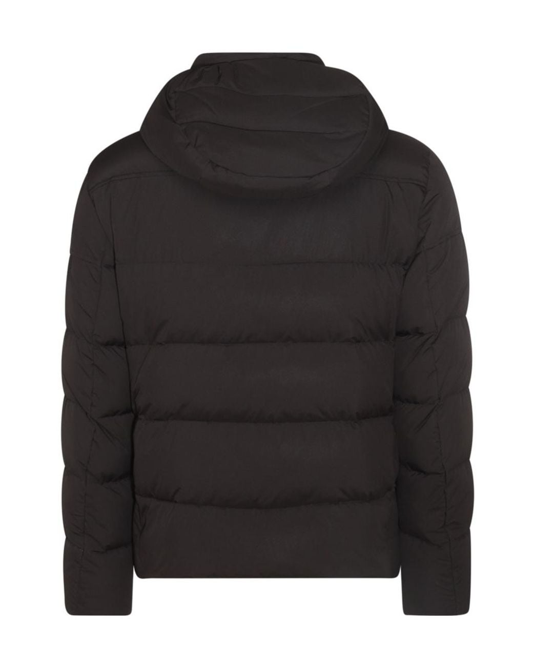 Moorer Black Quilted Zip-Up Down Jacket for men