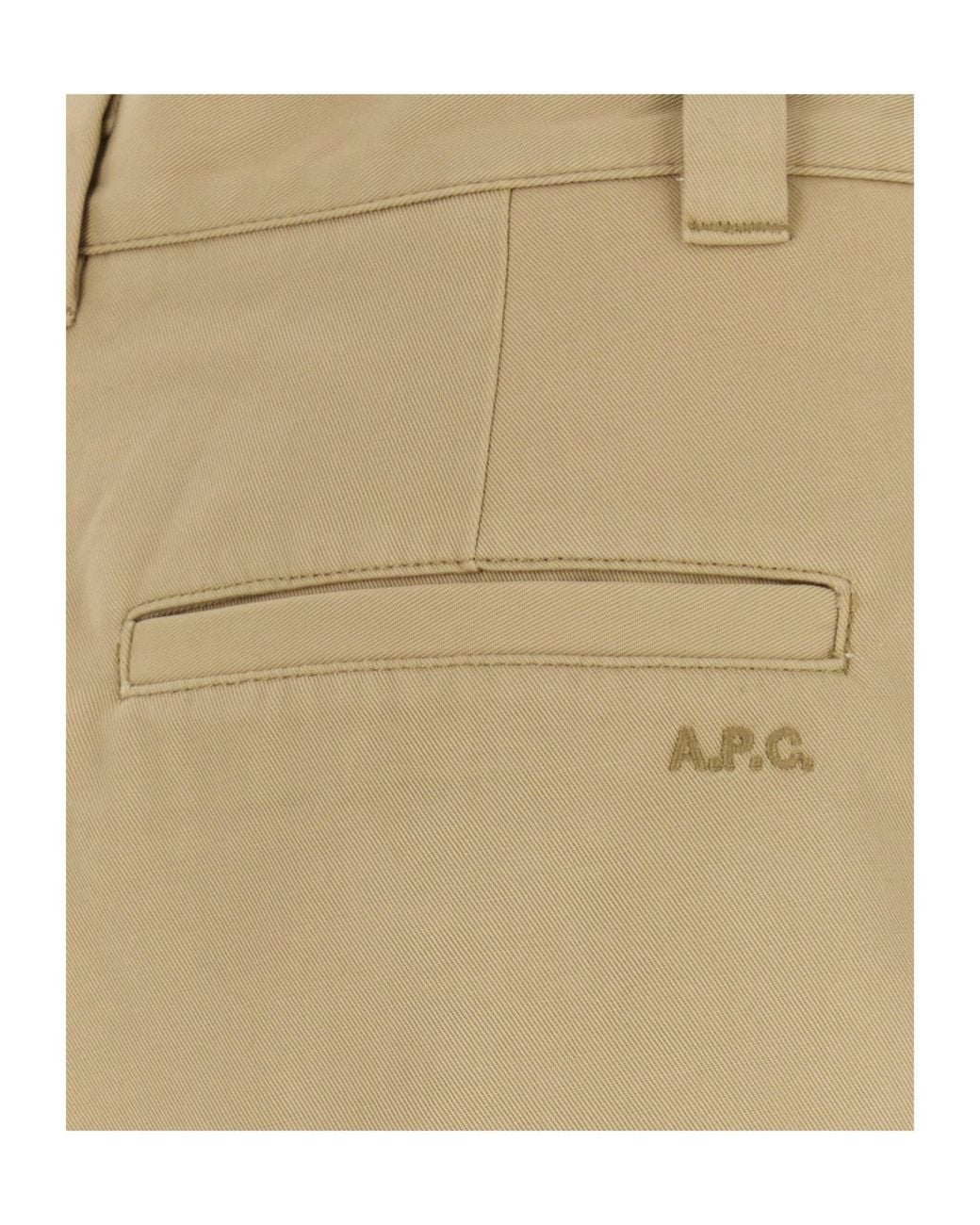 A.P.C. Natural Straight Hem Pleated Shorts for men