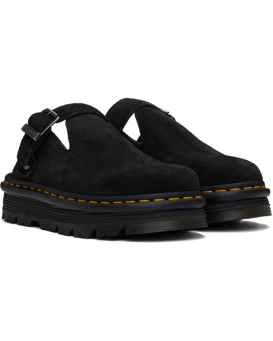 Dr. Martens Black Zebzag Casual Singback Platform Mules for men