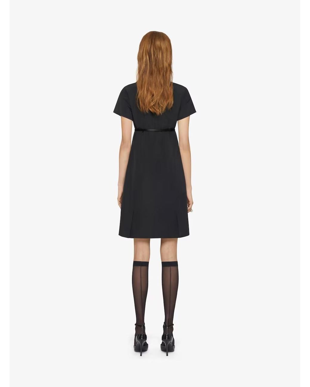 Givenchy Black Voyou Short-Sleeved Midi Dress