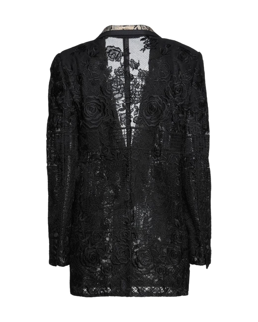 Dolce & Gabbana Black Floral Print Long Sleeve Coat