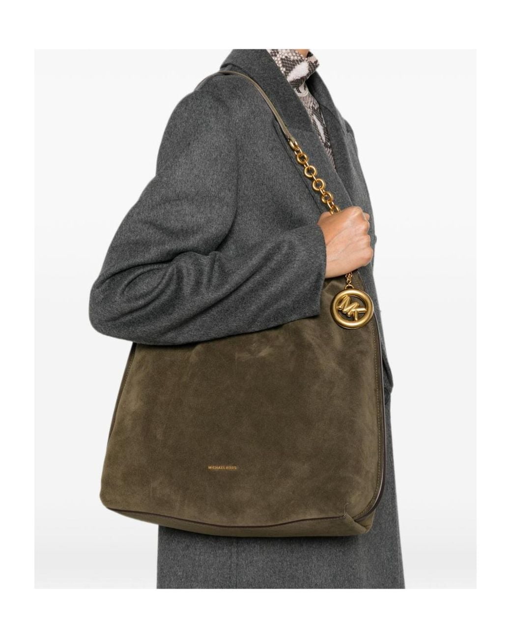 Michael Kors Brown Michael Loden Chain Shoulder Bag