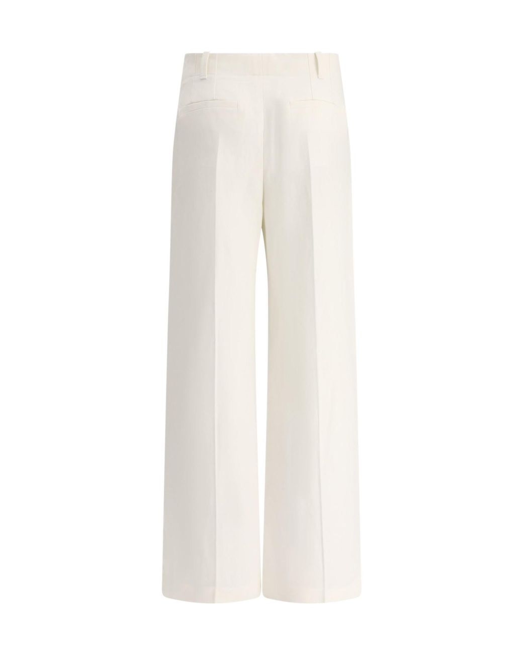 Chloé White Chloé High-Waisted Wide Leg Trousers