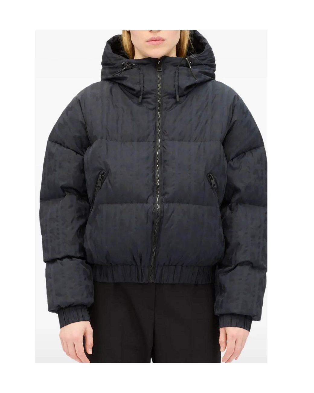MSGM Blue Zip-Up Puffer Jacket