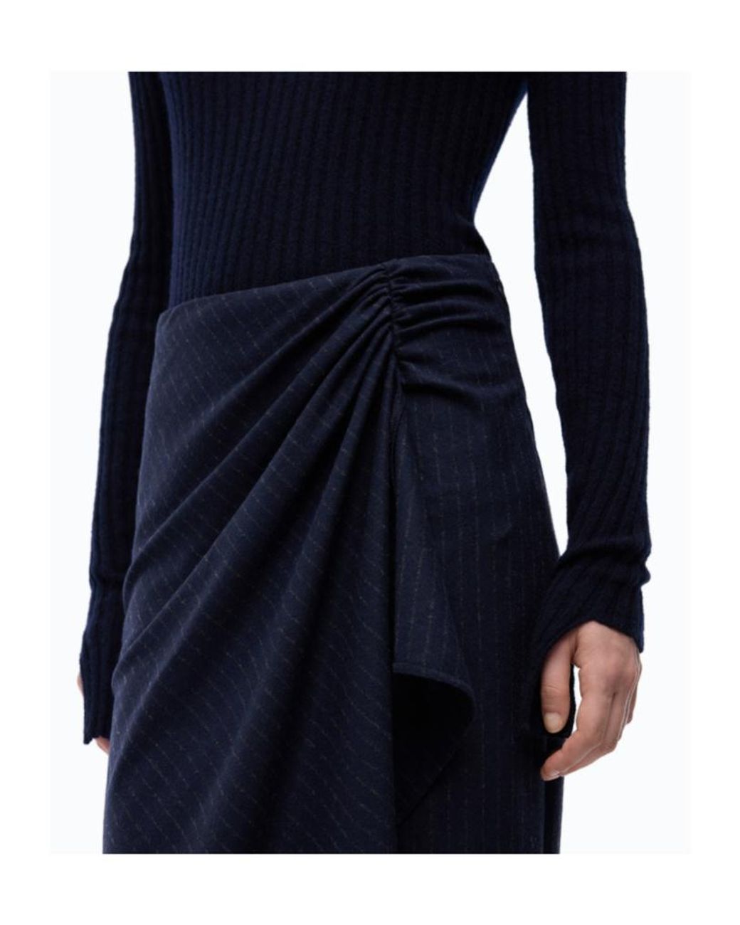 Pinko Blue Dianella Trompe L'Oeil Midi Dress