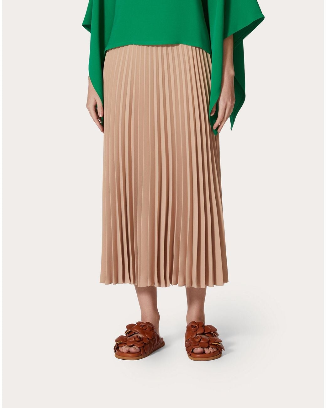 Valentino White Pleated Skirts