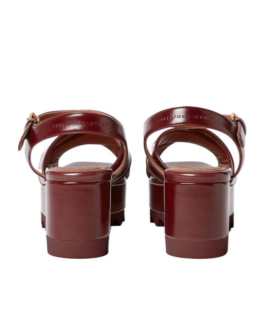 Stella McCartney Brown Cross-Strap Heeled Sandals