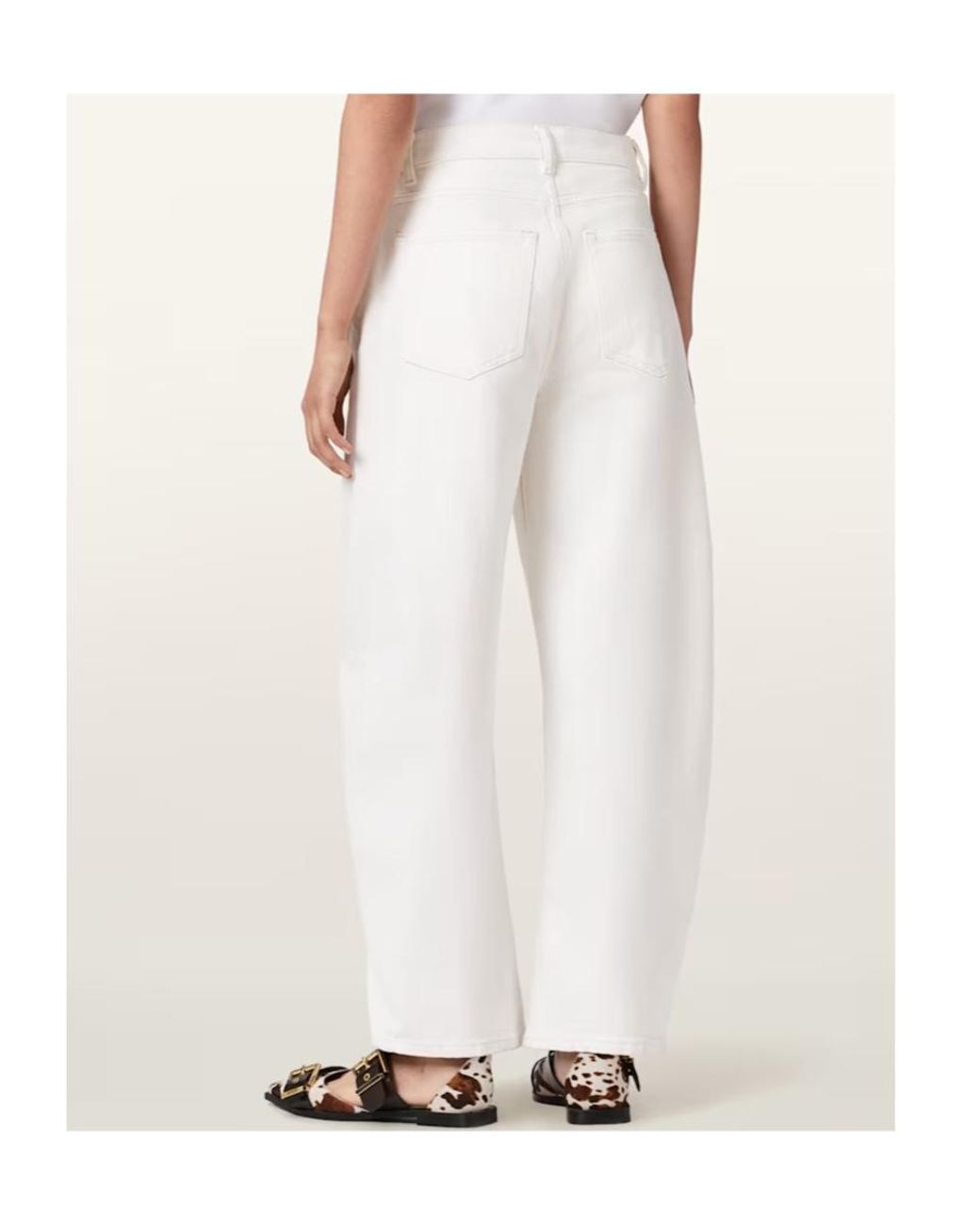 AllSaints White Sadie Barrel Leg Denim Jeans
