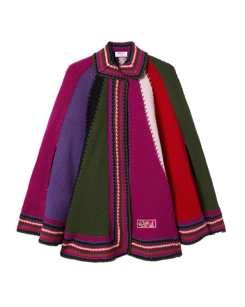 Emilio Pucci Red Pucci Color Block Large Cape