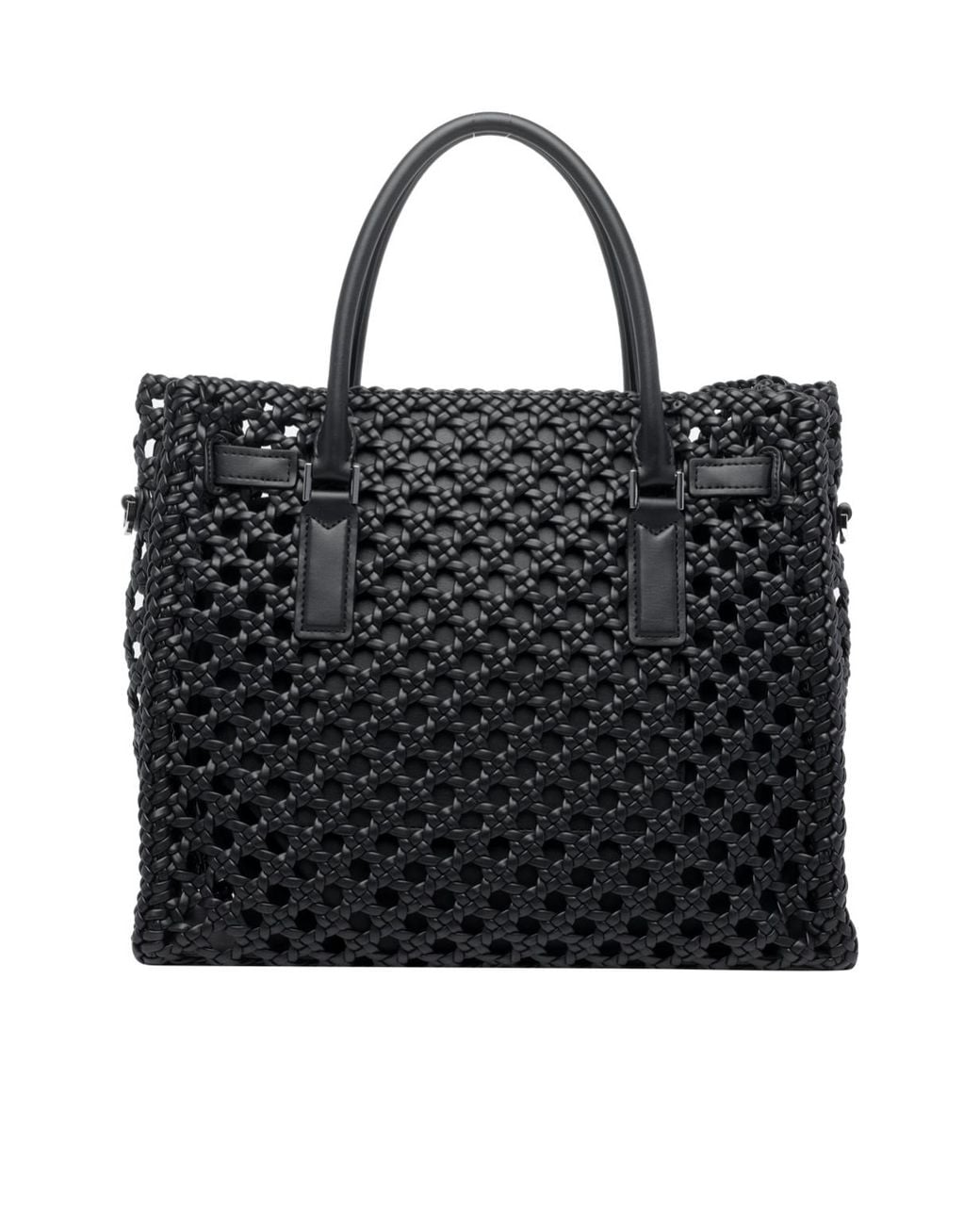 MICHAEL Michael Kors Black Hamilton Moderne Large Hand-Woven Satchel Bag