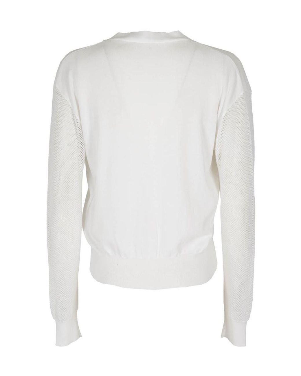 Max Mara White V-Neck Knitted Cardigan
