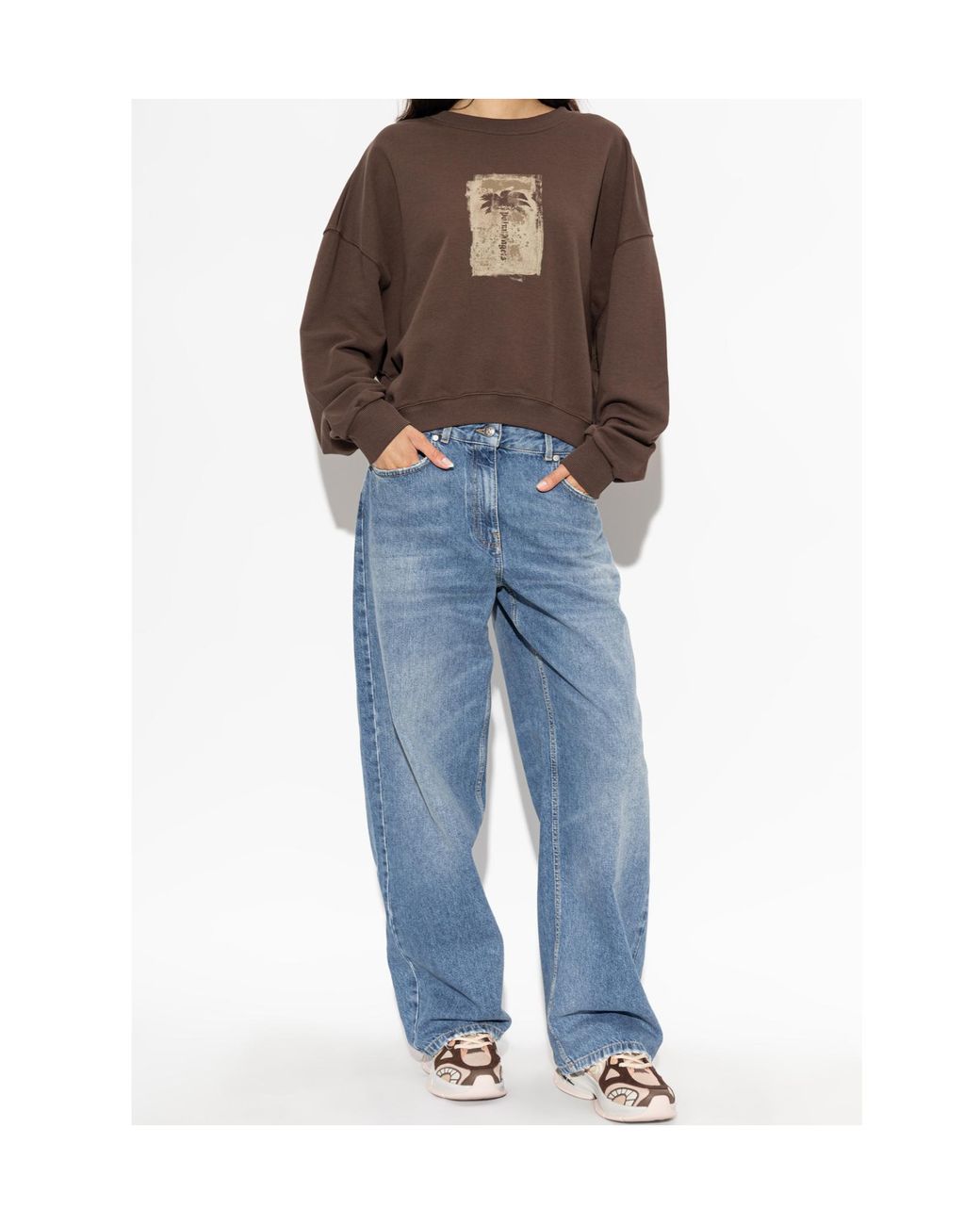 Palm Angels Brown Long-Sleeve Sweatshirt