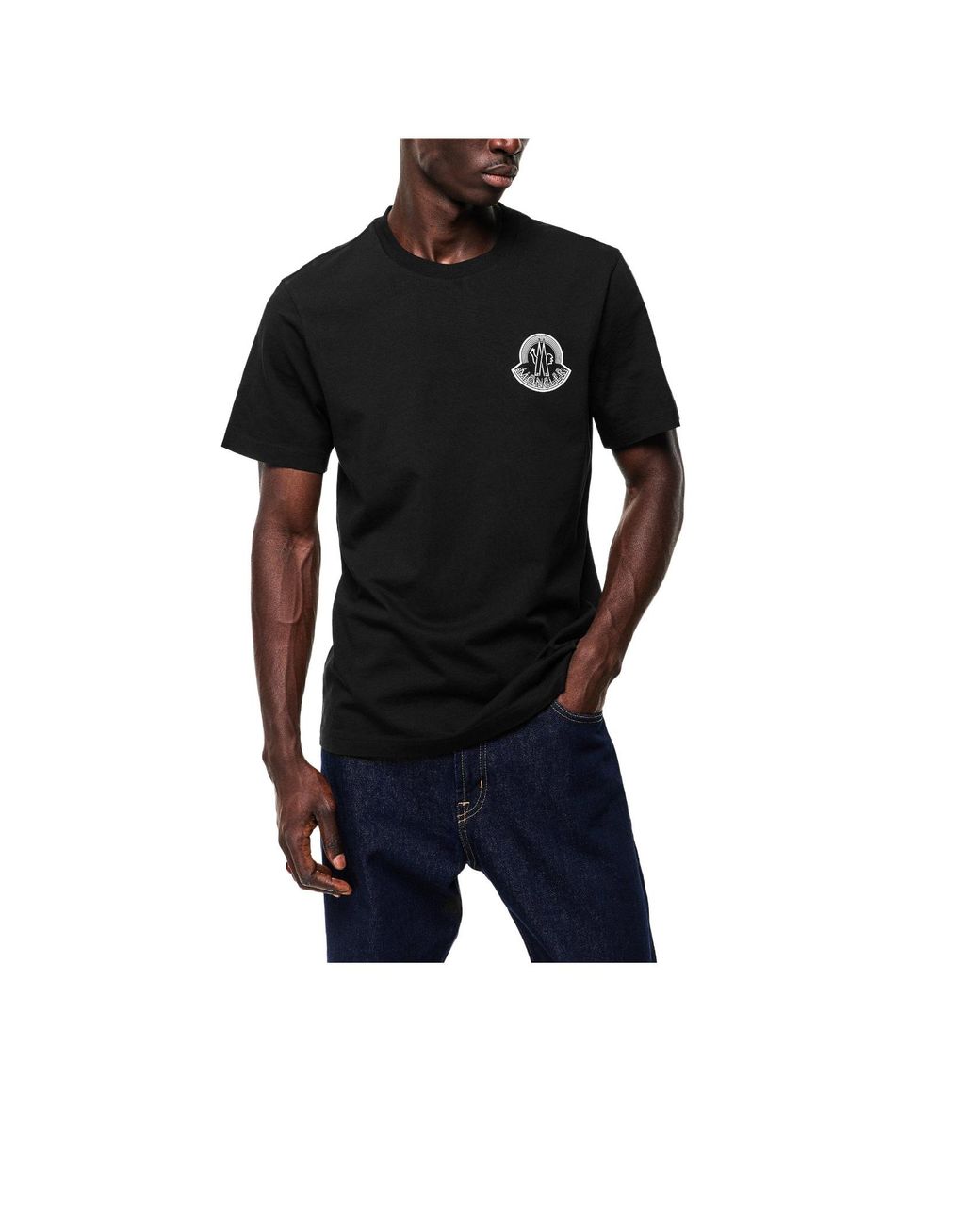 Moncler Black Crew-Neck Cotton T-Shirt for men