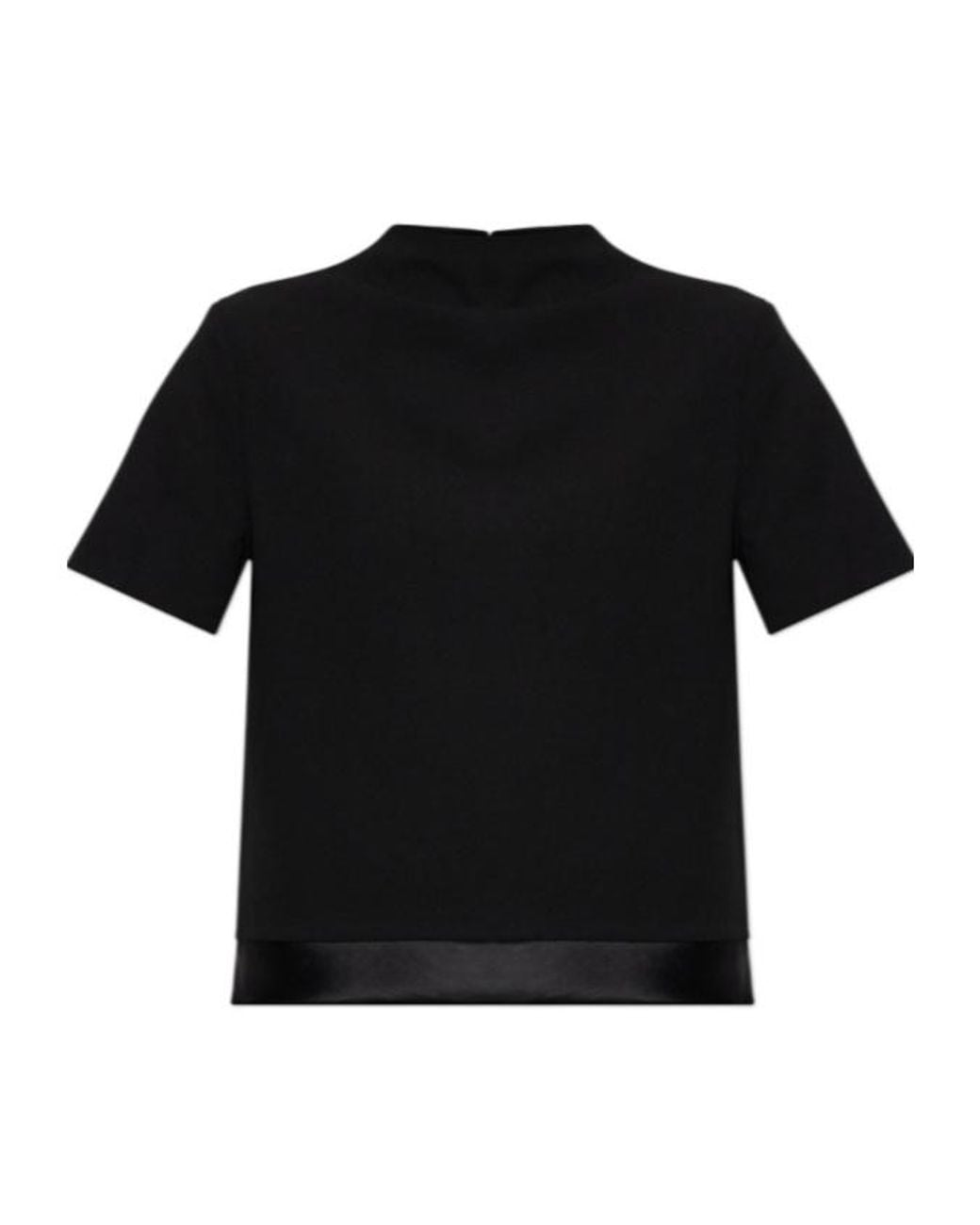 Jil Sander Black Contrast Trim Short-Sleeve Top
