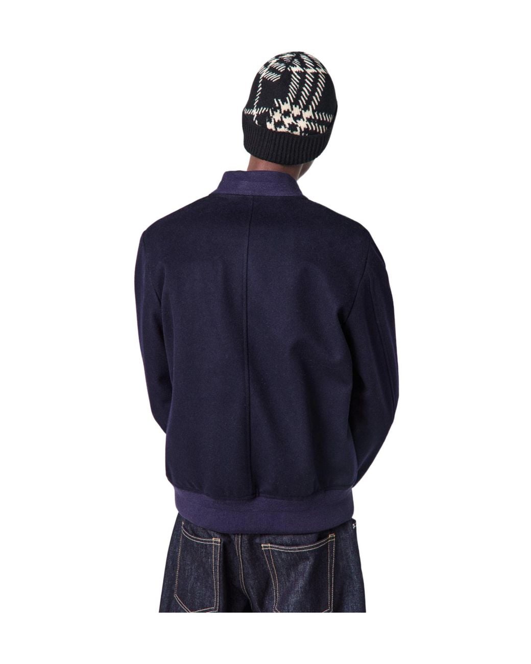 Burberry Blue Baseball-Collar Jacket for men