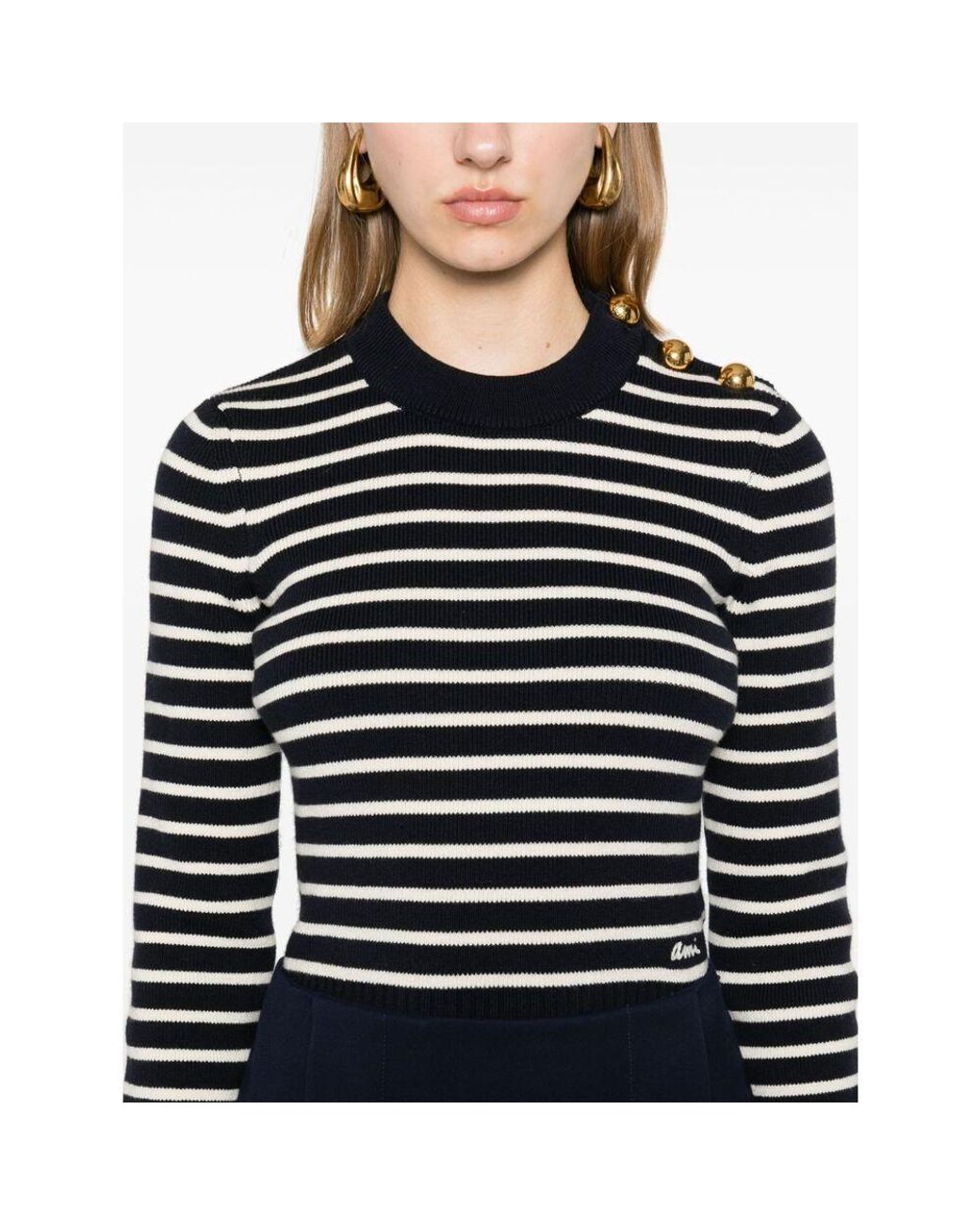 AMI Black Round-Neck Knitwear