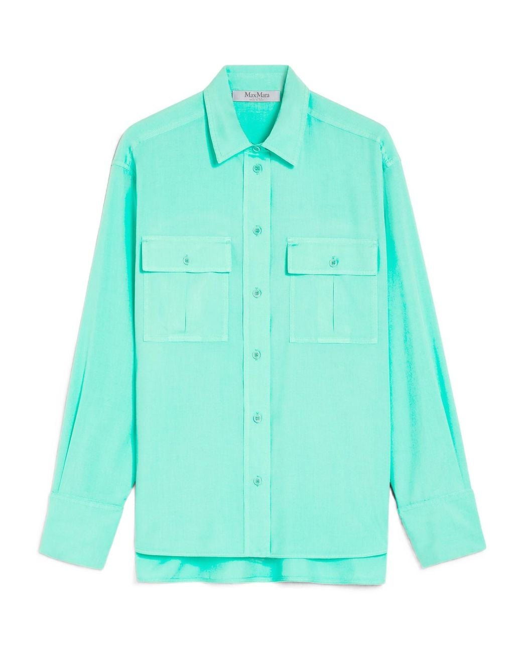 Max Mara Blue Buttoned Long-Sleeved Shirt