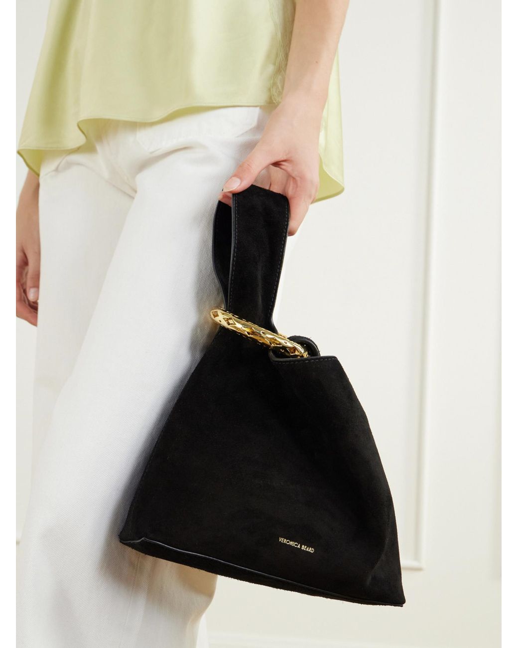 Veronica Beard Black Handbag Decorated With A Bracelet