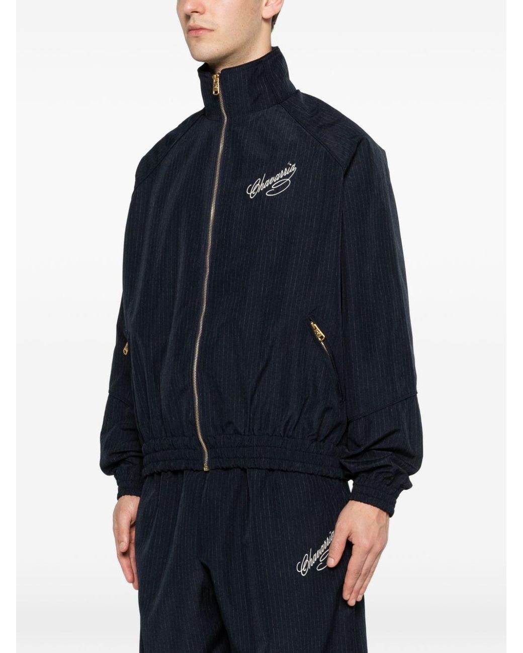 Willy Chavarria Blue Long-Sleeved Zip-Up Jacket for men