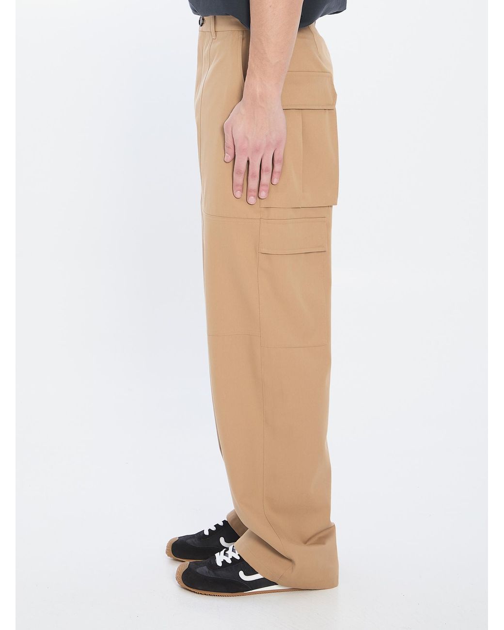 Loewe Natural Wide Leg Cargo Trousers for men