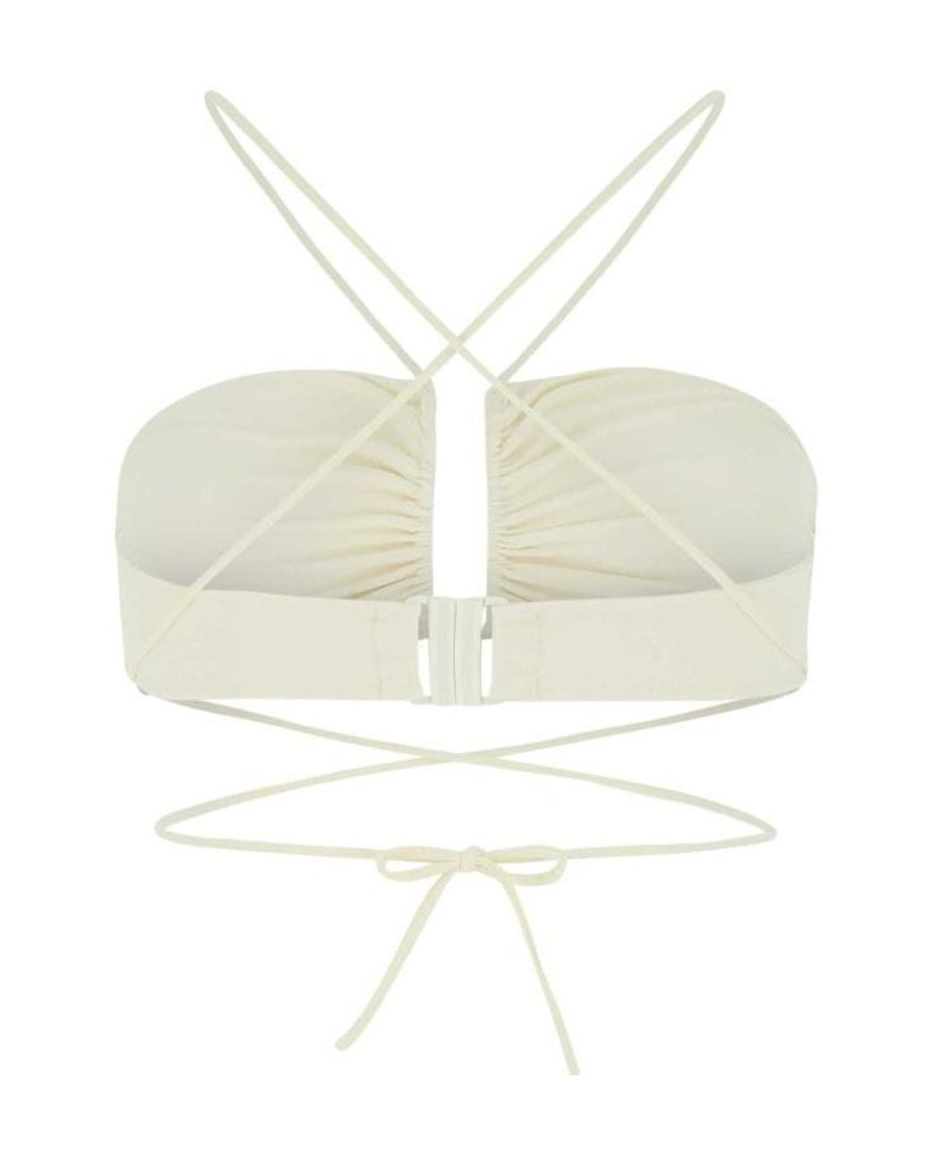 Magda Butrym White Crisscross Bandeau Top