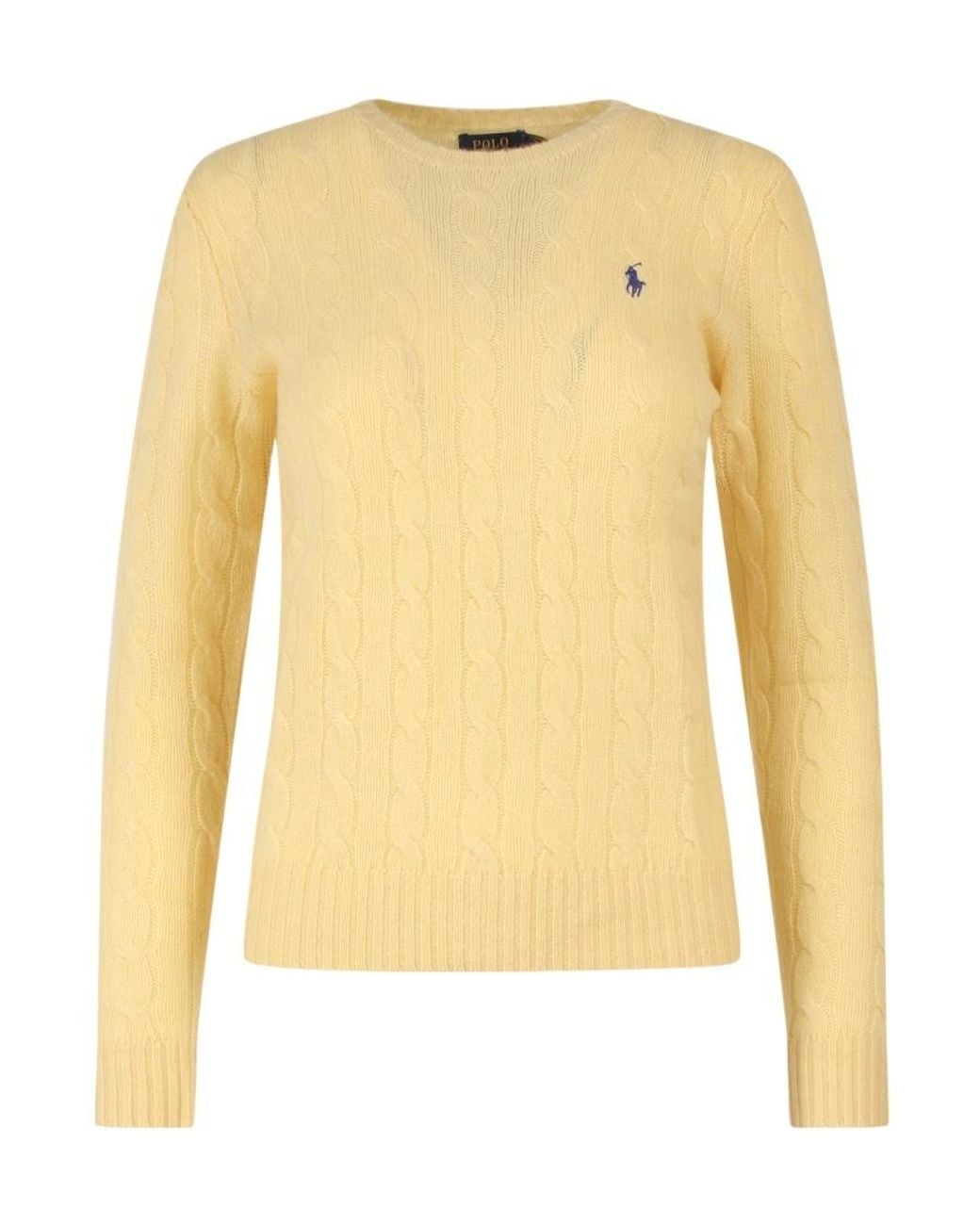 Polo Ralph Lauren Yellow Julianna Polo Pony Cable Knit Jumper