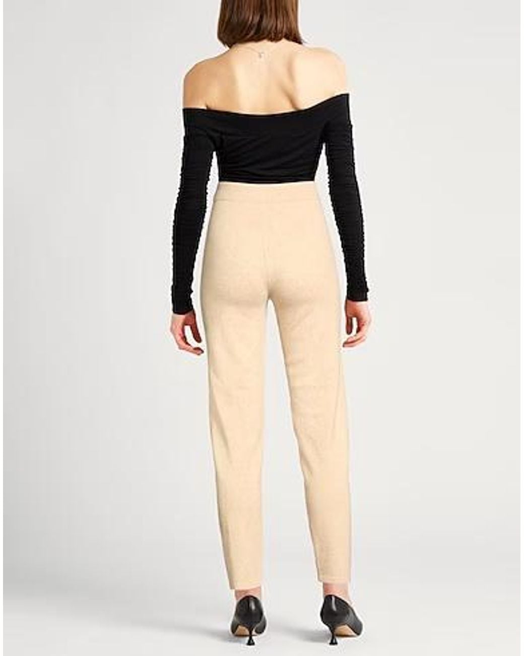 Max Mara Natural High-Waisted Drawstring Knit Pants