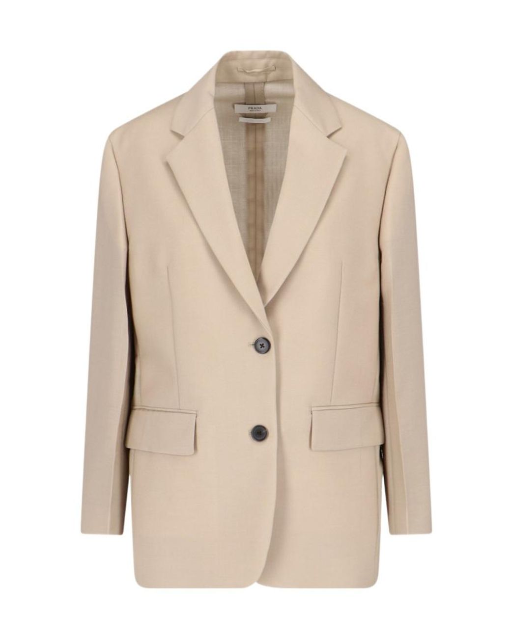 Prada Natural Single-Breasted Jacket