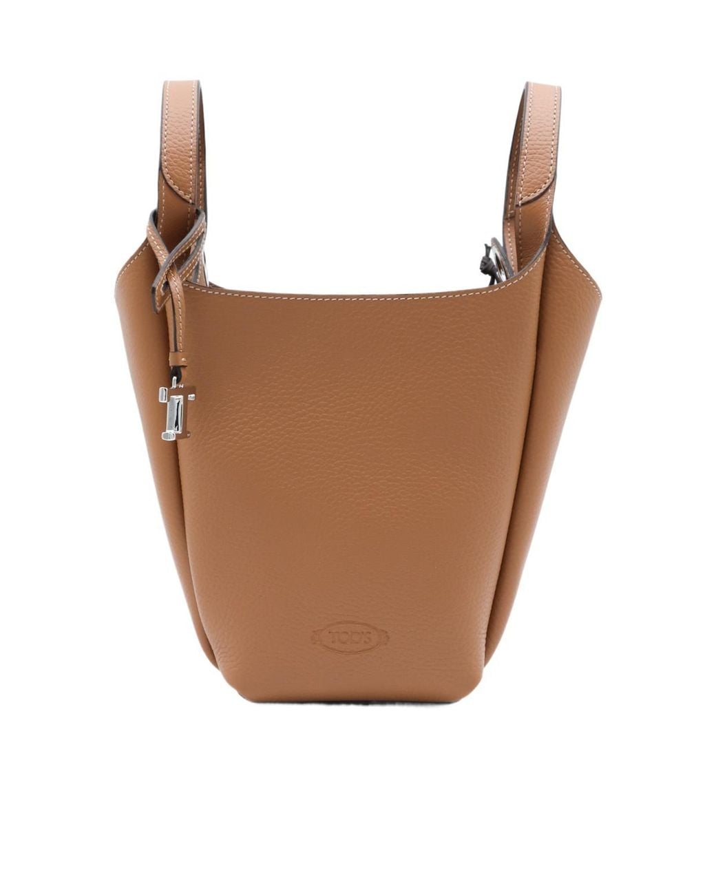 Tod's Brown Structured Bucket Bag