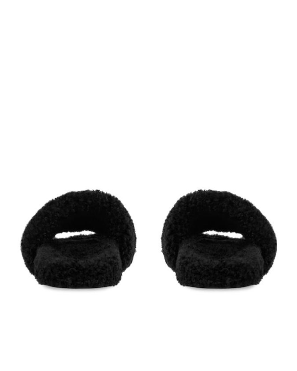 Balenciaga Black Furry Slide Sandals for men