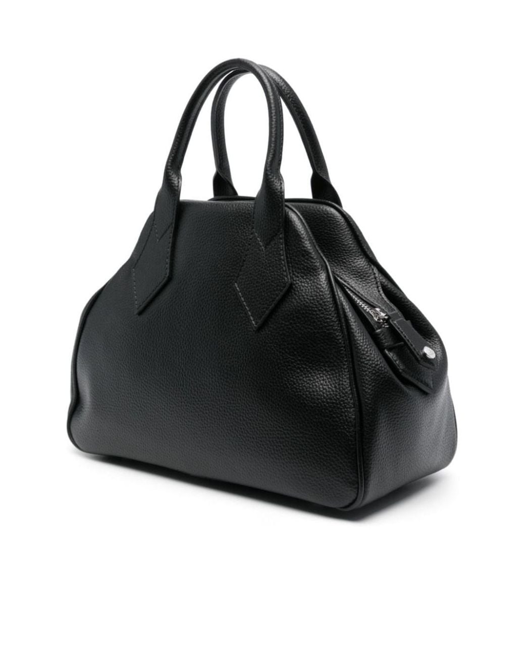 Vivienne Westwood Black Medium Yasmine Orb Plaque Tote Bag
