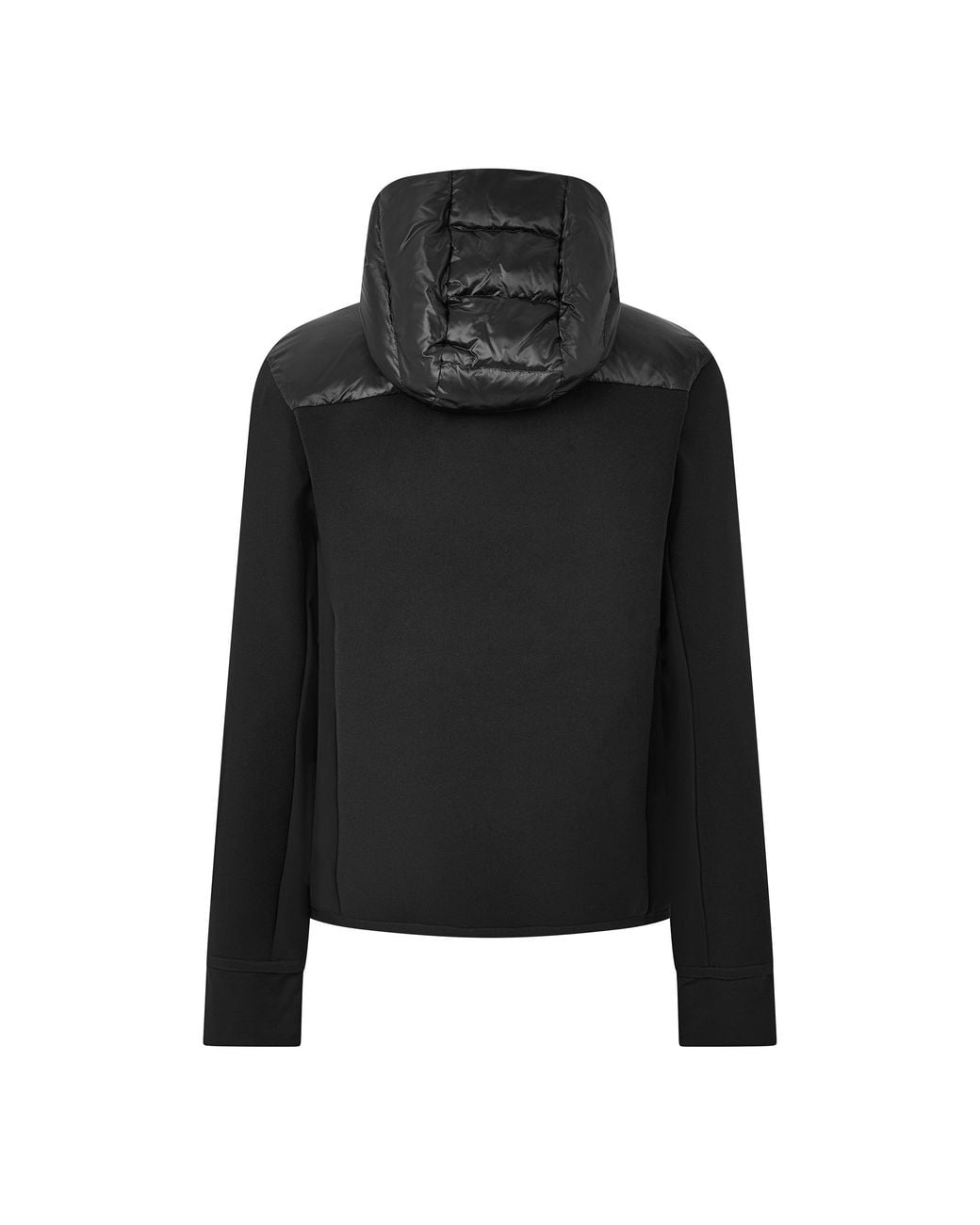 Moncler Black Patchwork Hooded Down Jacket for men