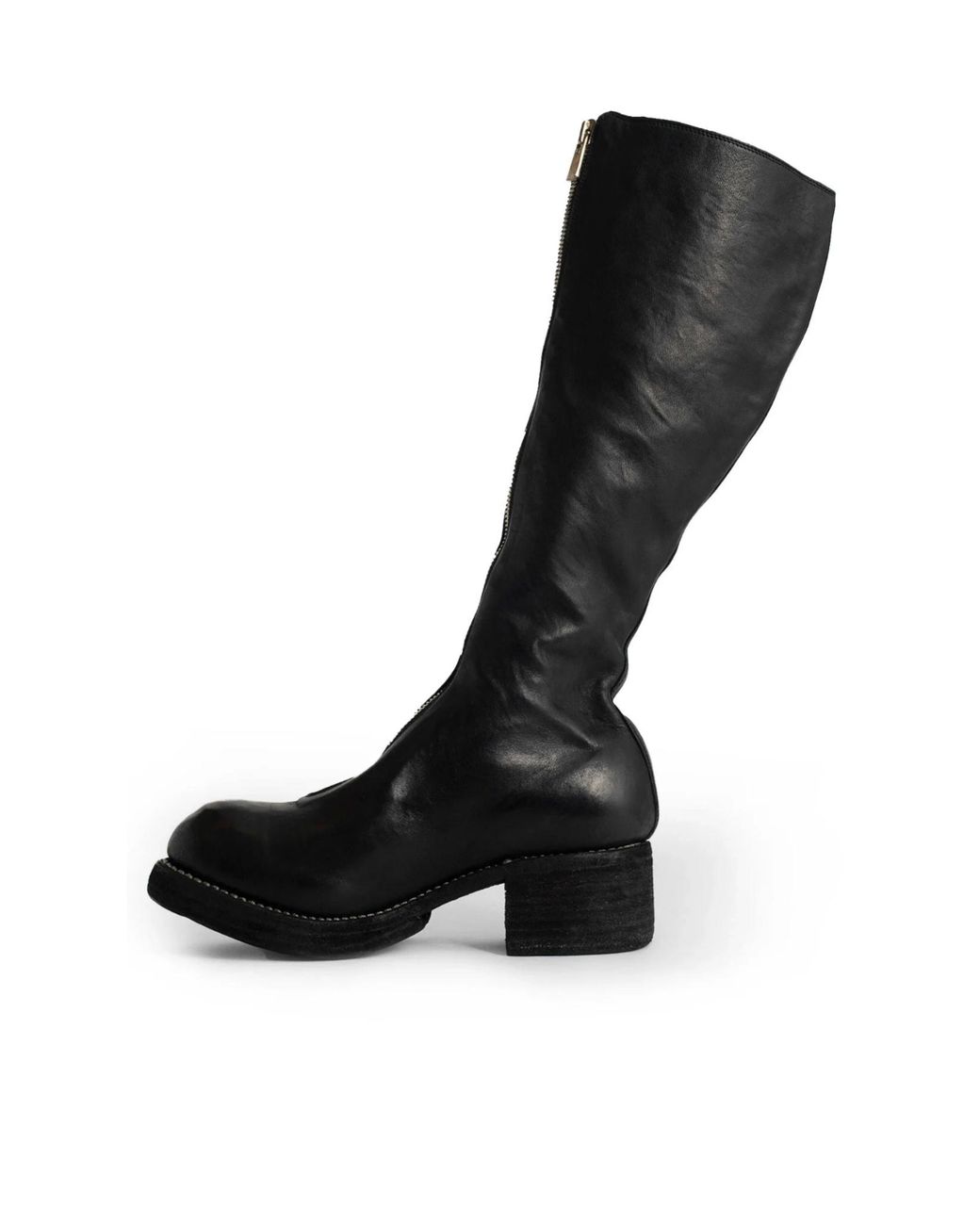 Guidi Black Knee-Length Zipped Boots