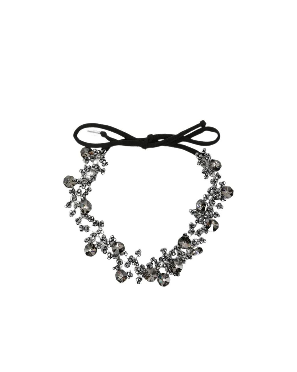 Maria Calderara White Faceted Crystal Tie Necklace