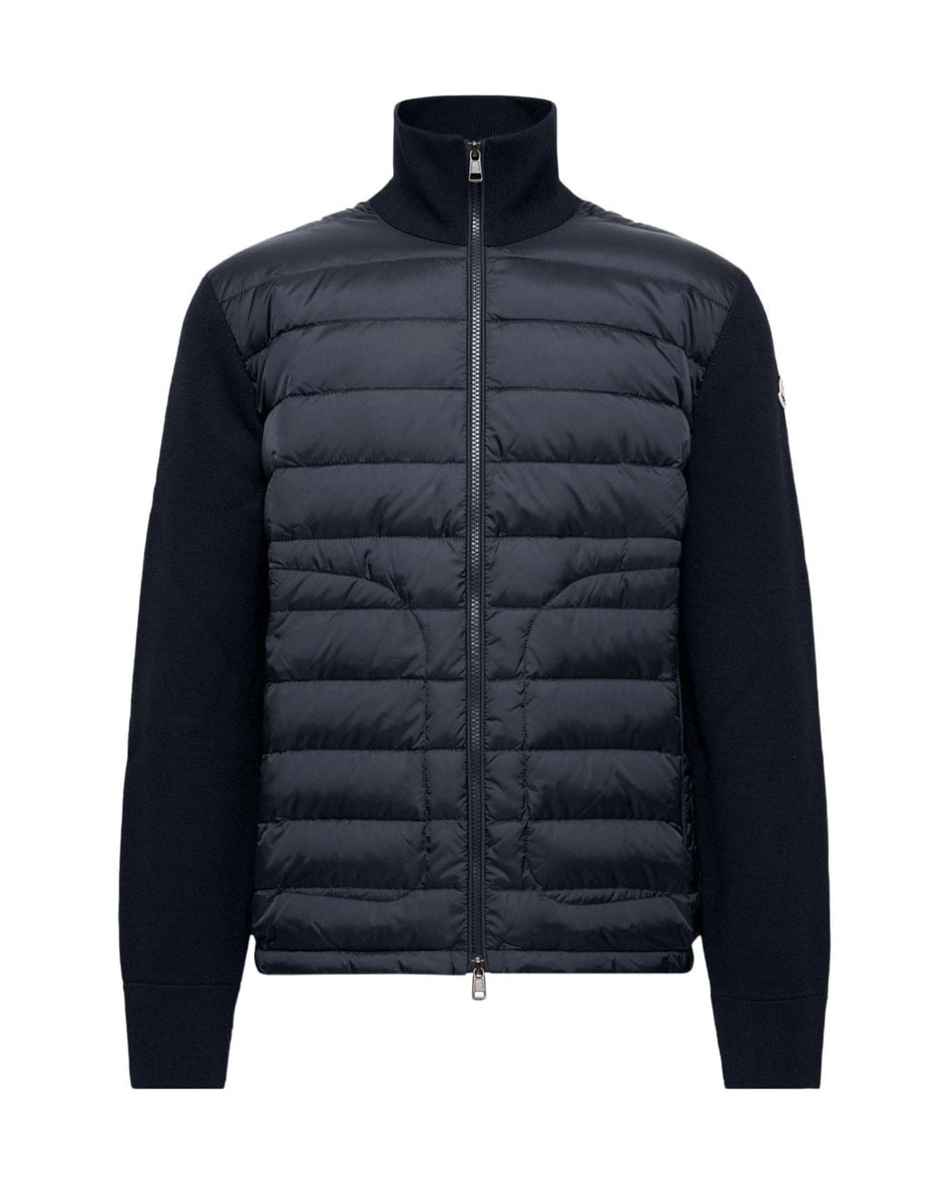 Moncler Blue Padded Zip-Up Cardigan for men