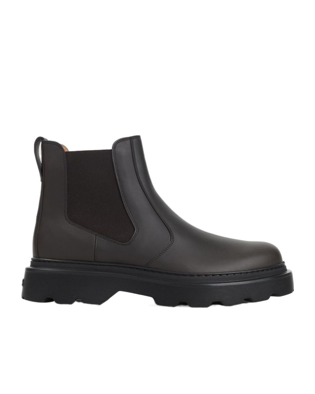Tod's Black Round Toe Slip-On Ankle Boots for men