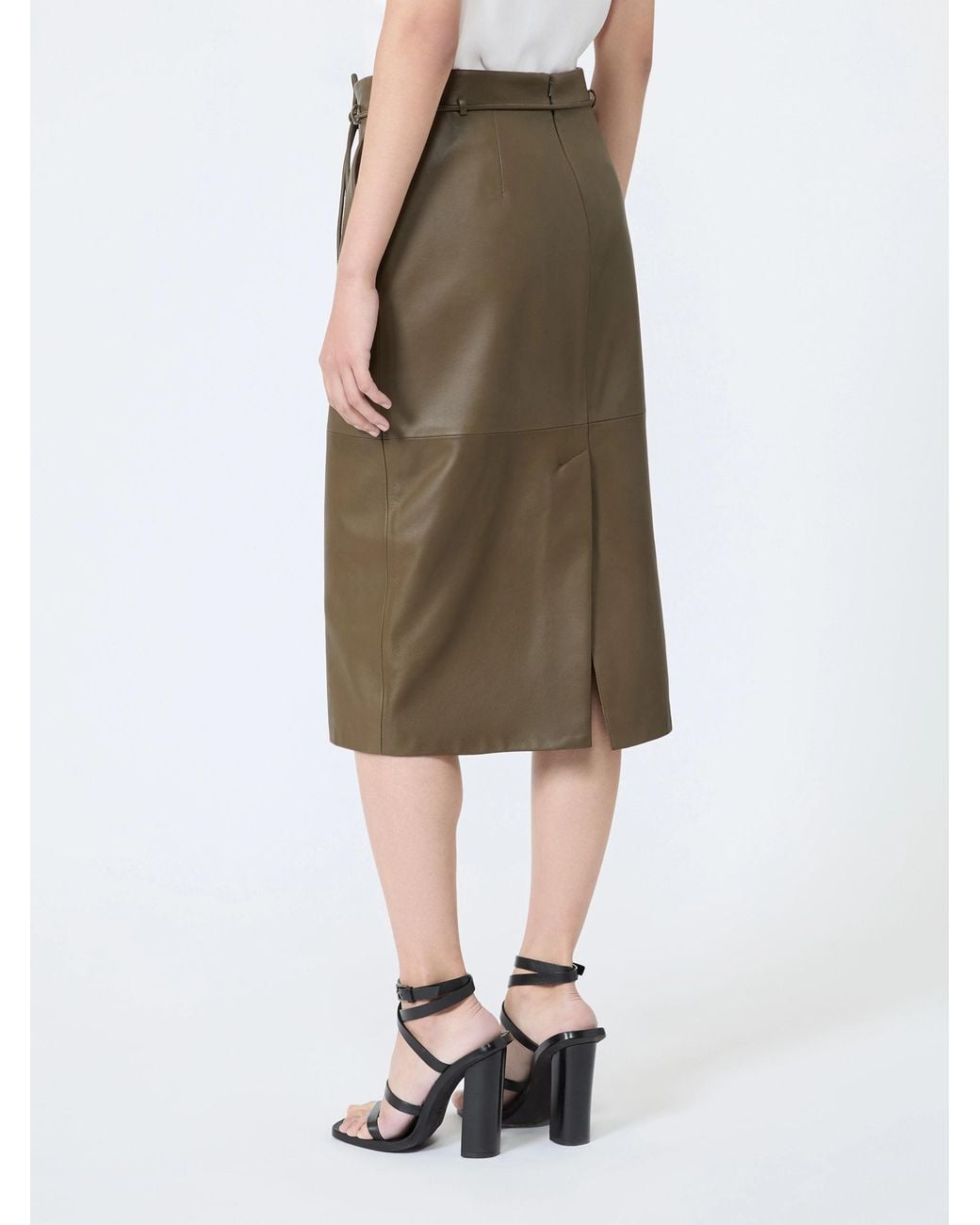 Max Mara Green Tied Detailed Skirt
