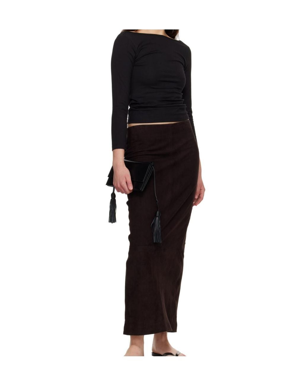 St. Agni Black Low-Waisted Skirt
