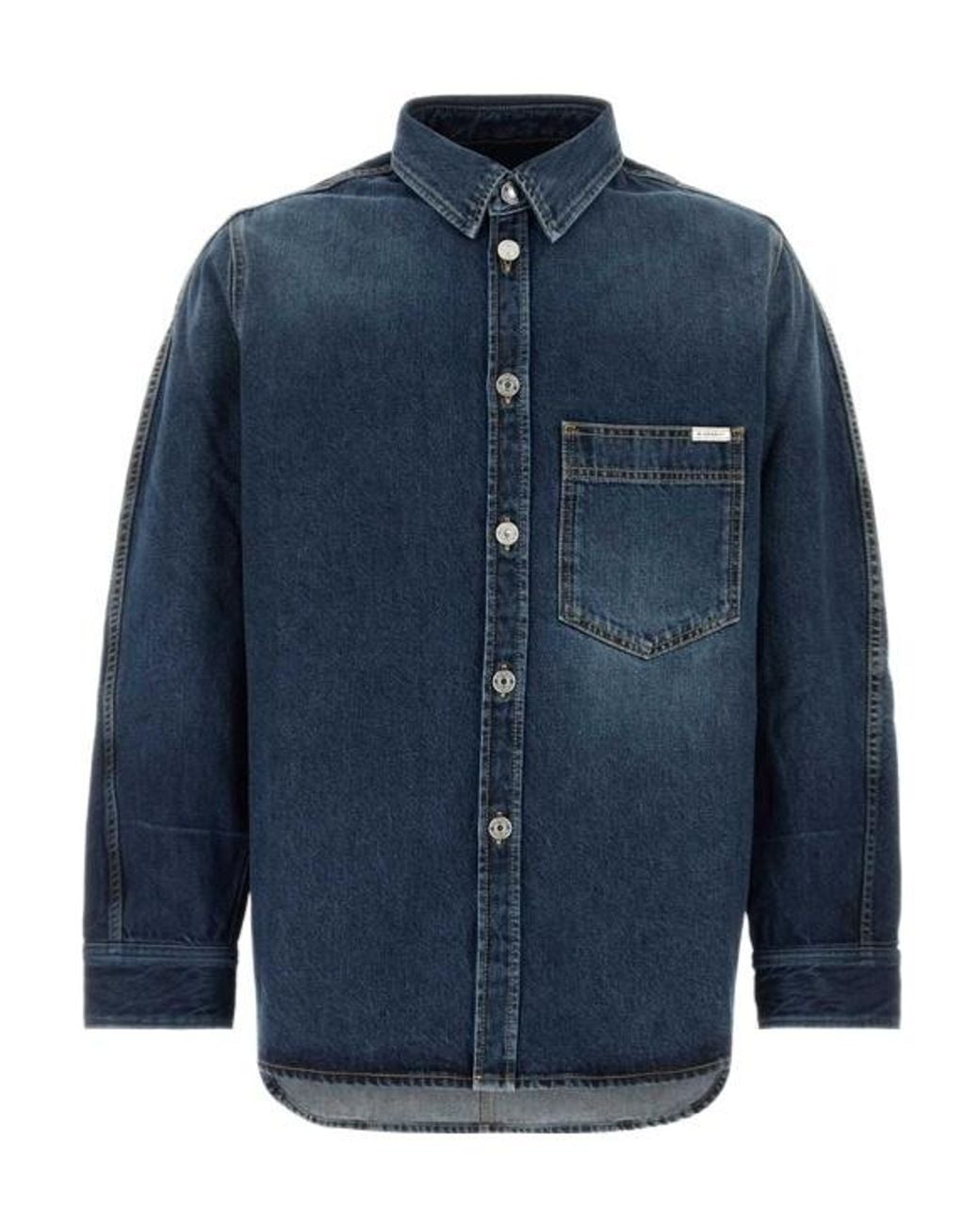 Givenchy Blue Strong Wash Denim Shirt for men
