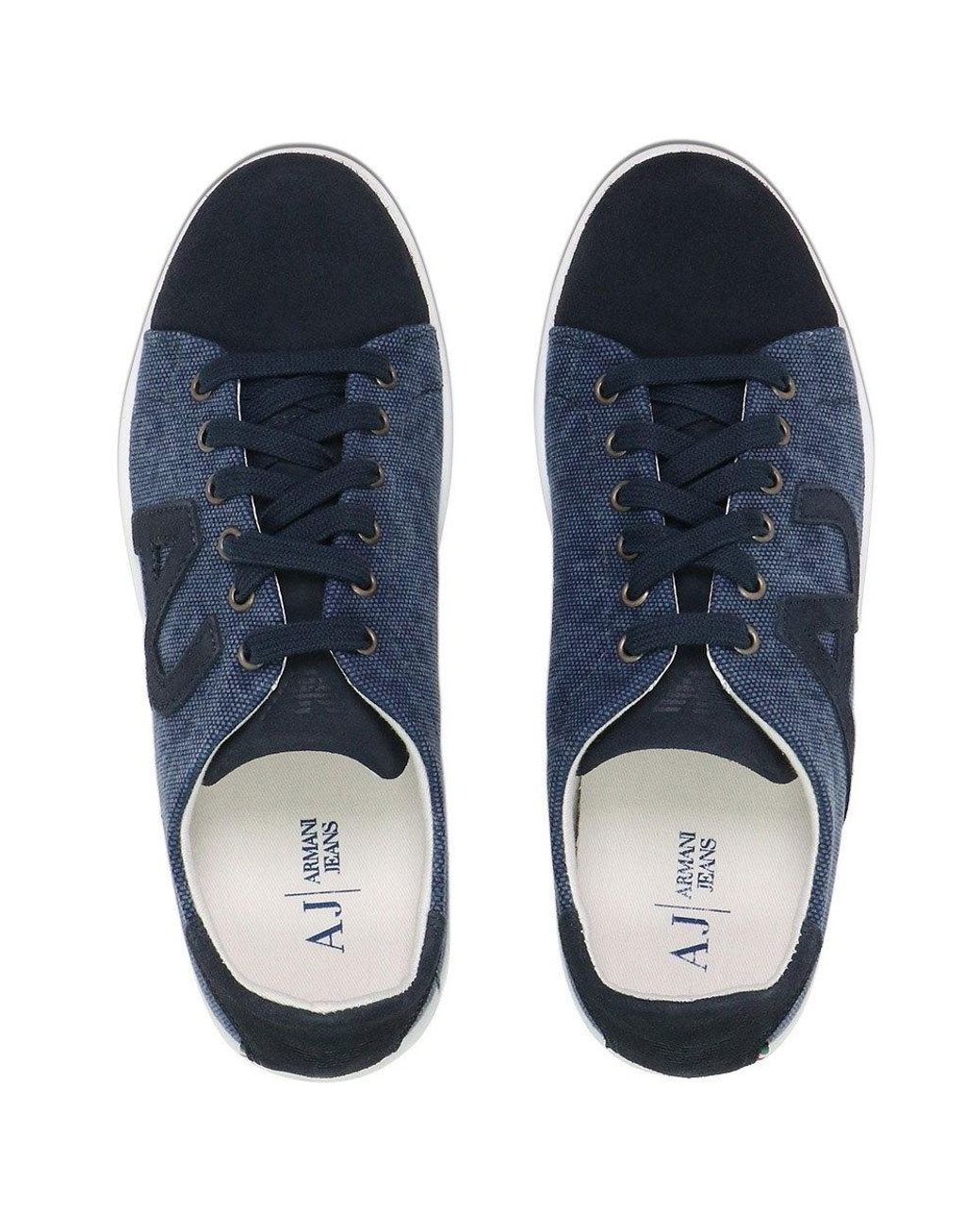 Armani Jeans Blue Logo Low-Top Leisure Sneakers for men