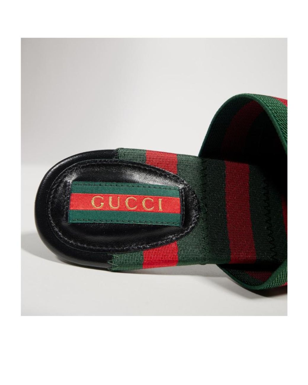 Gucci Black Mule Sandal With Web
