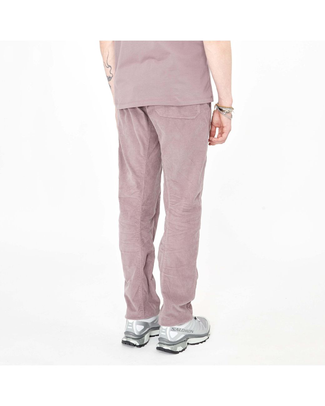 C P Company Pink Straight Leg Corduroy Cargo Pants for men