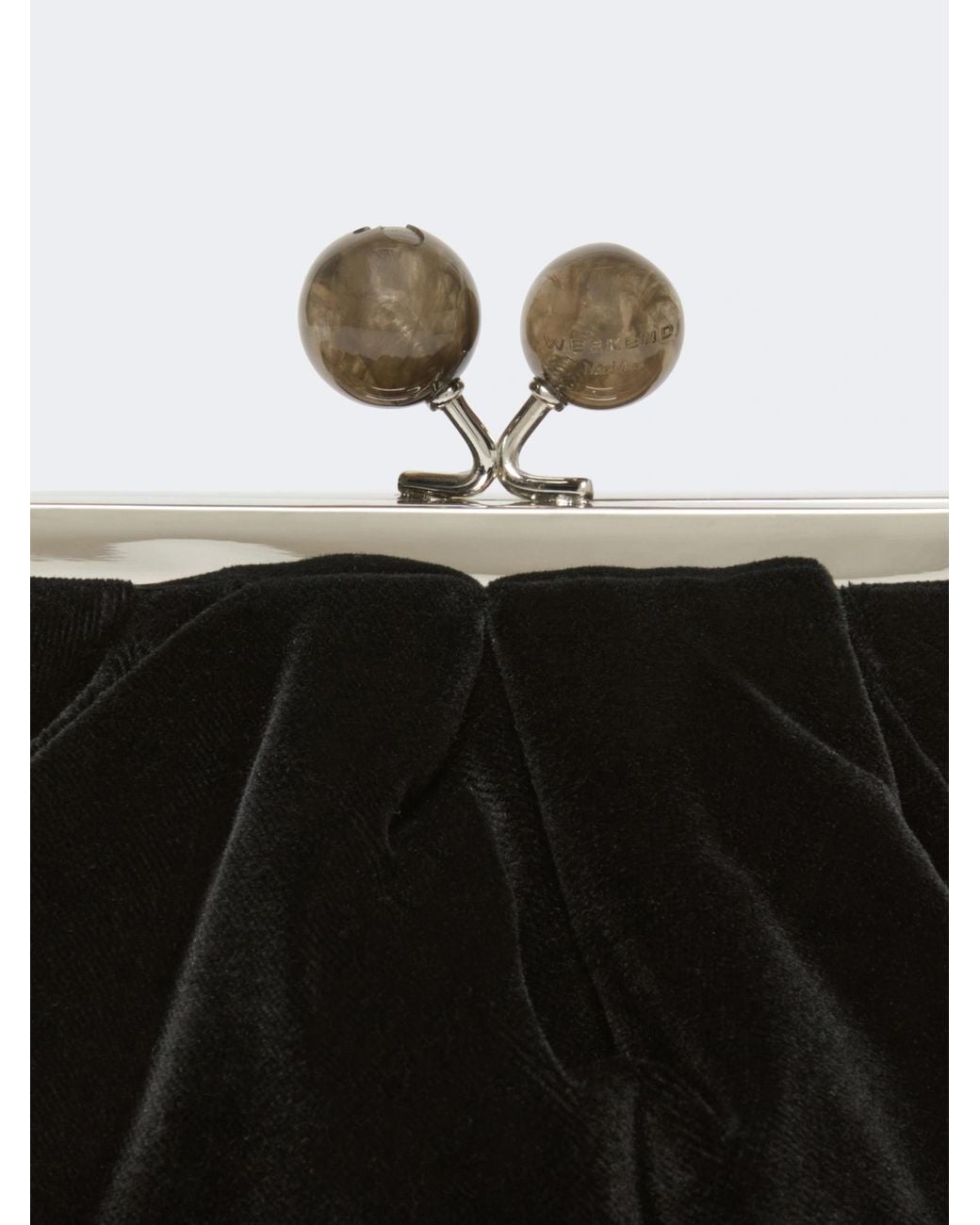 Weekend by Maxmara Black Wkagiochi Velvet Clutch Bag