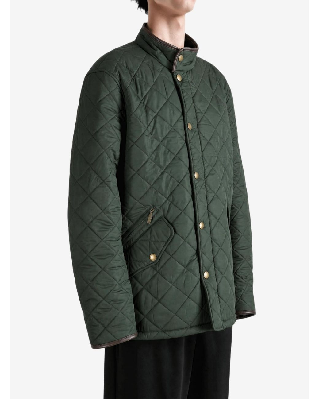 Barbour Green Powell Quilted Long-Sleeve Jacket for men