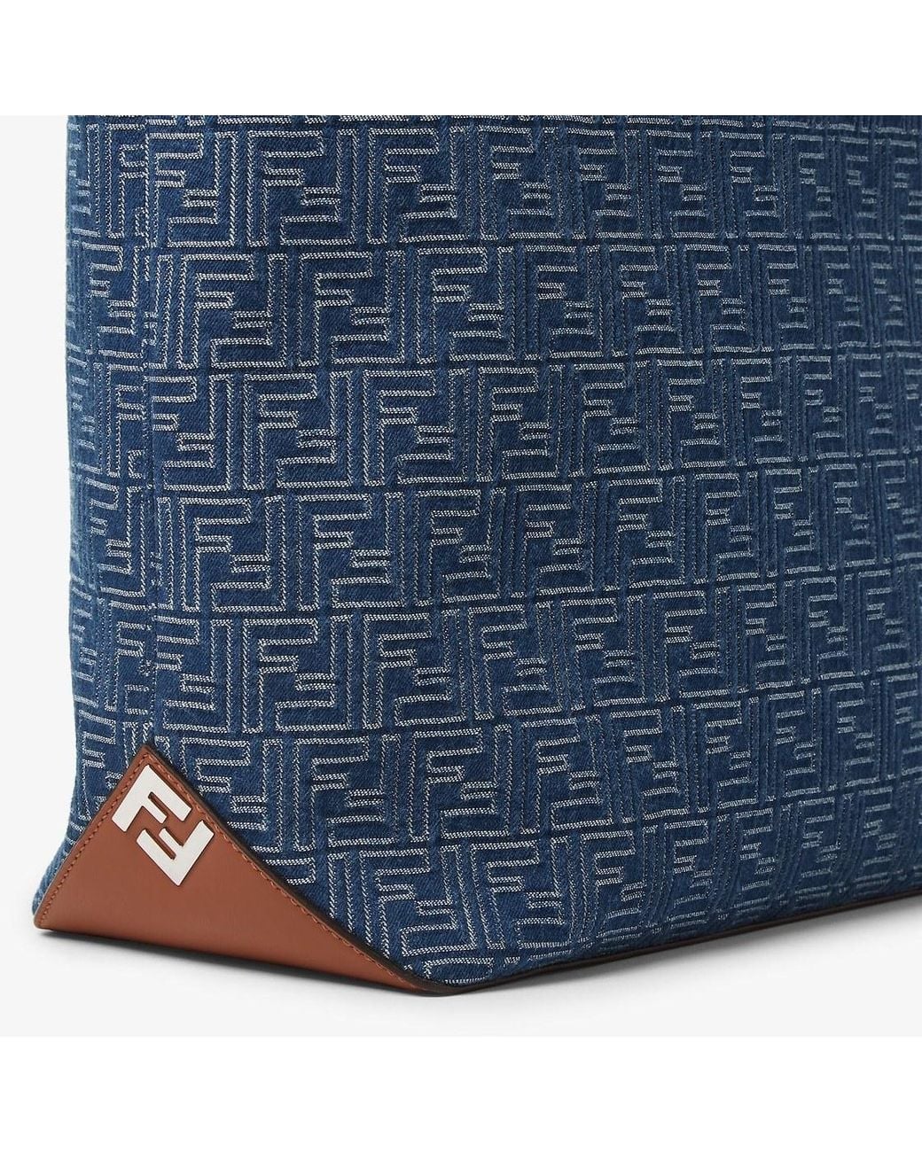 Fendi Blue Ff Jacquard Medium Tote Bag for men