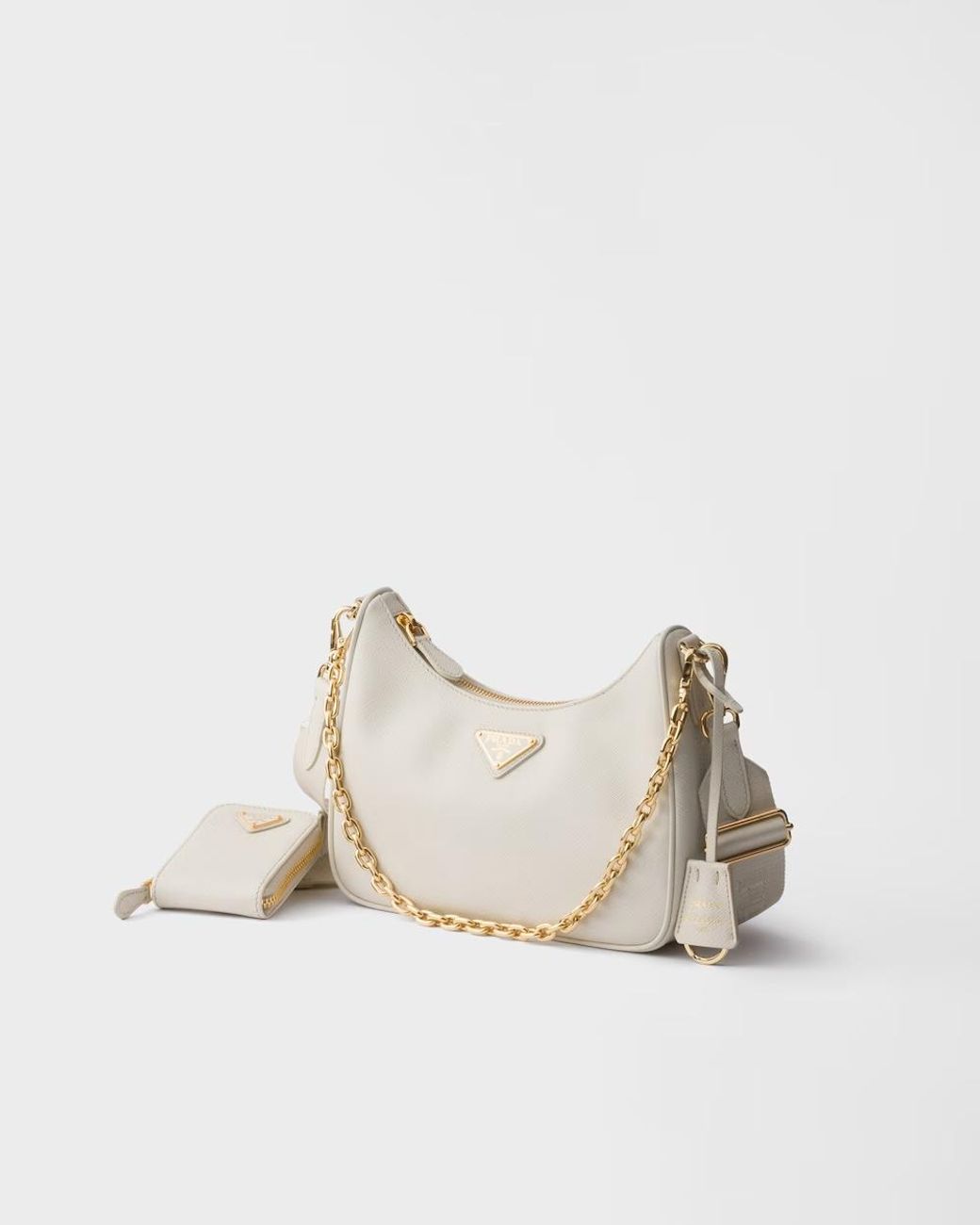 Prada Gray Re-Edition 2005 Zipped Shoulder Bag