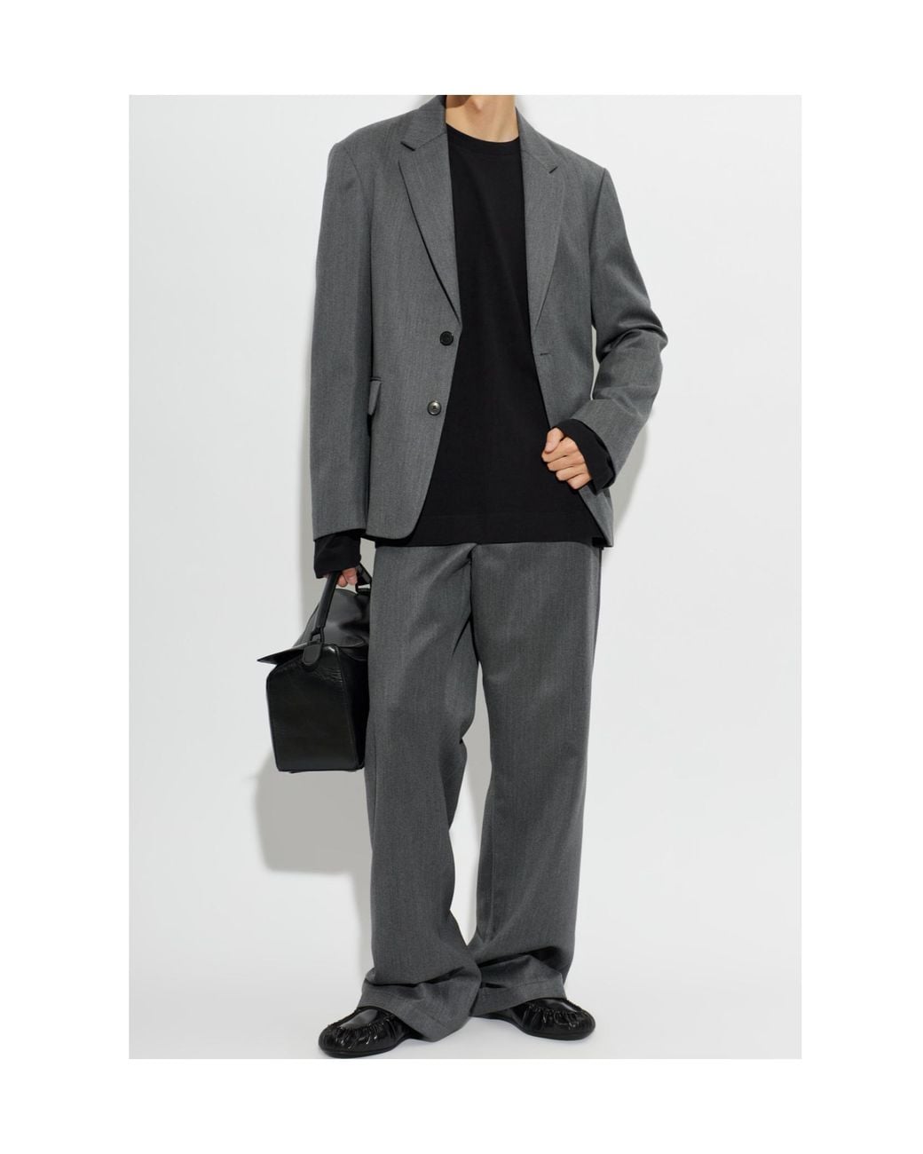 Dries Van Noten Black Hegland Oversized Long Sleeve T-Shirt for men