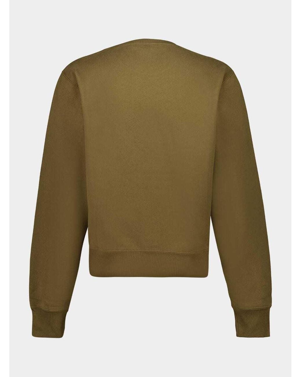 Saint Laurent Green Long-Sleeve Crew-Neck T-Shirt for men